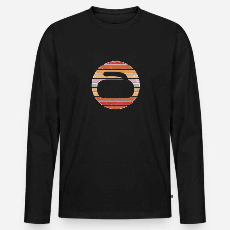 Curling - Männer Premium Bio Langarmshirt - Schwarz