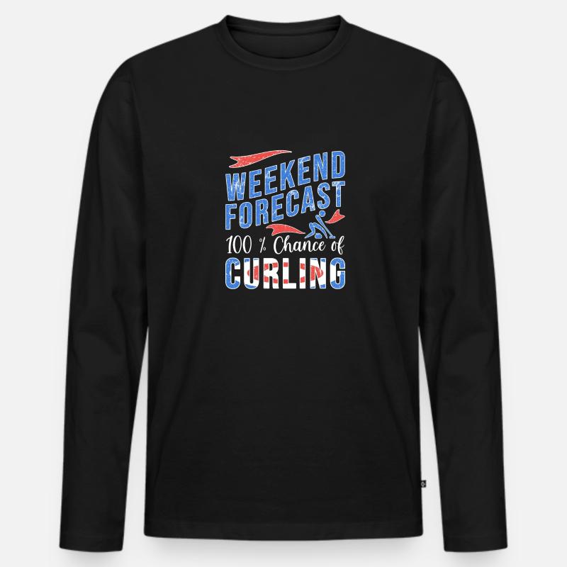 Curling - Männer Premium Bio Langarmshirt - Schwarz