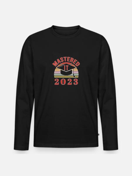 Master's degree University - Men's Premium Organic Long Sleeve Shirt - black