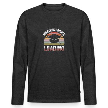 Master's degree University - Men's Premium Organic Long Sleeve Shirt - heather anthracite - Front - Nico (187cm)