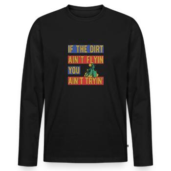 Barrel Racing - Men's Premium Organic Long Sleeve Shirt - black - Front - Nico (187cm)