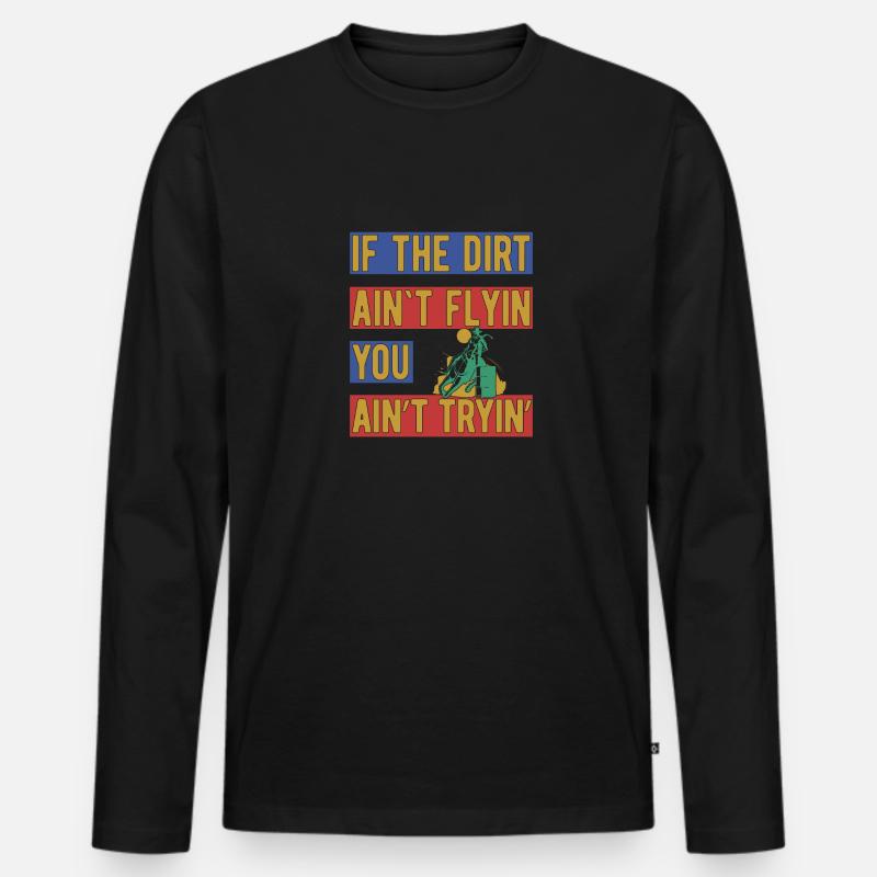 Barrel Racing - Männer Premium Bio Langarmshirt - Schwarz