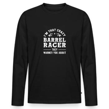 Barrel Racing - Men's Premium Organic Long Sleeve Shirt - black - Front - Nico (187cm)
