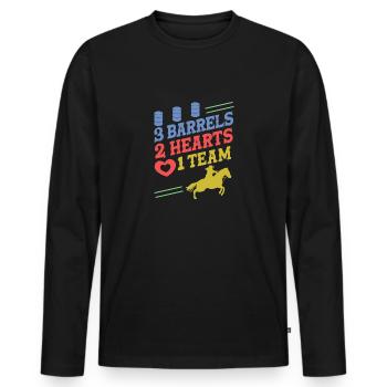 Barrel Racing - Men's Premium Organic Long Sleeve Shirt - black - Front - Nico (187cm)