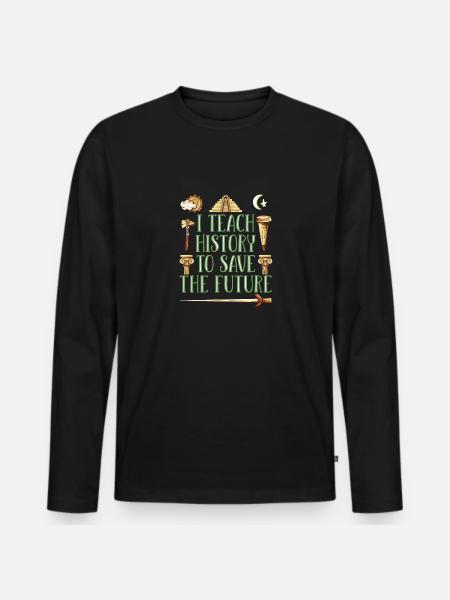 History teacher - Men's Premium Organic Long Sleeve Shirt - black