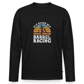 Barrel Racing - Men's Premium Organic Long Sleeve Shirt - black - Front - Nico (187cm)