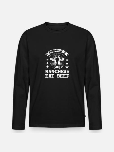 Vache éleveur vache - T-shirt manches longues Premium bio Homme - noir
