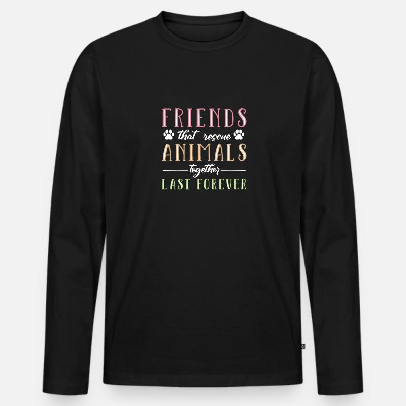 Hund Adoptiert Tierschutz - Männer Premium Bio Langarmshirt - Schwarz