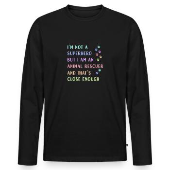 Dog adopts animal welfare - Men's Premium Organic Long Sleeve Shirt - black - Front - Nico (187cm)