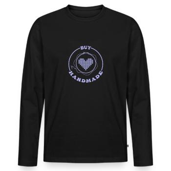 Cross Stitch Cross Stitch Embroidery - Men's Premium Organic Long Sleeve Shirt - black - Front - Nico (187cm)