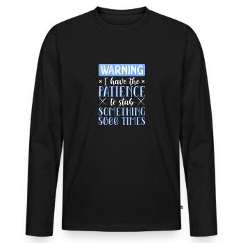 Cross Stitch Cross Stitch Embroidery - Men's Premium Organic Long Sleeve Shirt - black - Front - Nico (187cm)