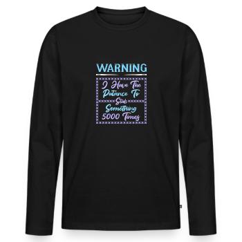 Cross Stitch Cross Stitch Embroidery - Men's Premium Organic Long Sleeve Shirt - black - Front - Nico (187cm)