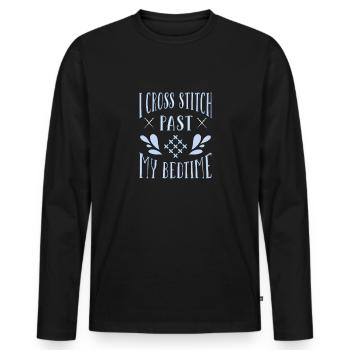 Cross Stitch Cross Stitch Embroidery - Men's Premium Organic Long Sleeve Shirt - black - Front - Nico (187cm)