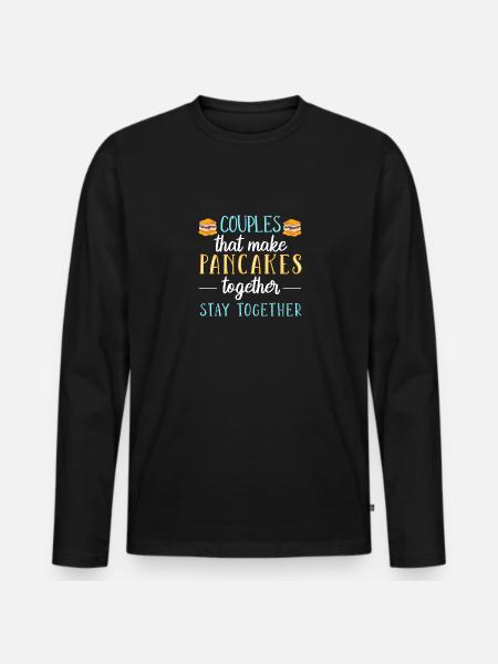 Pfannkuchen - Männer Premium Bio Langarmshirt - Schwarz