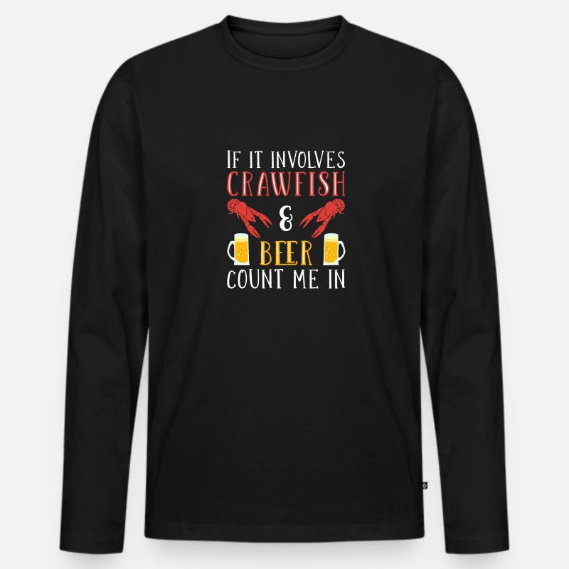 Langusten Languste - Männer Premium Bio Langarmshirt - Schwarz
