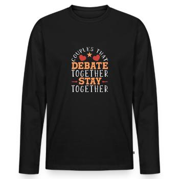 Debattieren Debatte Argumentieren - Männer Premium Bio Langarmshirt - Schwarz - Vorne - Nico (187cm)