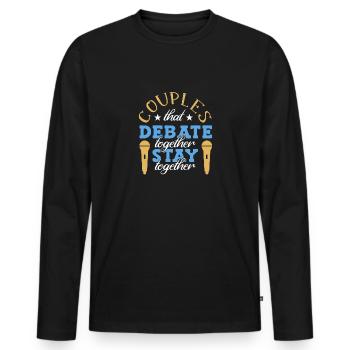 Debattieren Debatte Argumentieren - Männer Premium Bio Langarmshirt - Schwarz - Vorne - Nico (187cm)