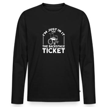 Accès en fauteuil roulant - T-shirt manches longues Premium bio Homme - noir - Devant - Nico (187cm)
