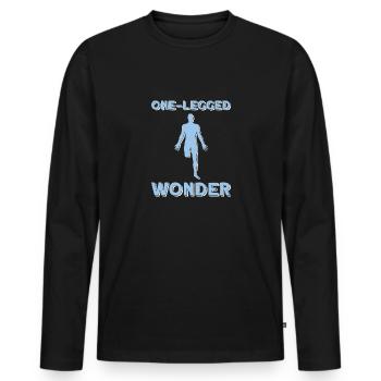 Accès en fauteuil roulant - T-shirt manches longues Premium bio Homme - noir - Devant - Nico (187cm)