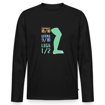 Accès en fauteuil roulant - T-shirt manches longues Premium bio Homme - noir - Devant - Nico (187cm)