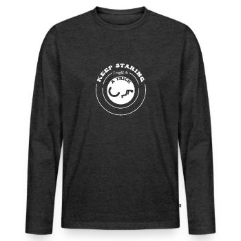 Wheelchair wheelchair access - Men's Premium Organic Long Sleeve Shirt - heather anthracite - Front - Nico (187cm)
