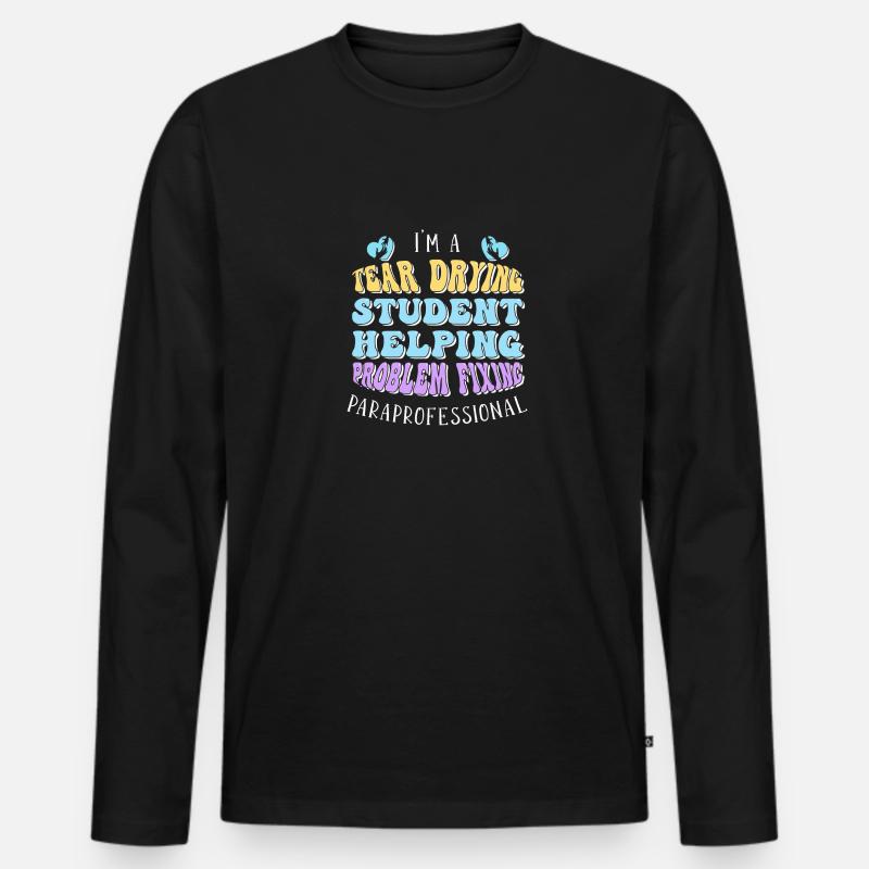 Paraprofessional - Männer Premium Bio Langarmshirt - Schwarz