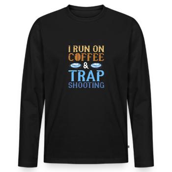 Clay pigeon shooting - Men's Premium Organic Long Sleeve Shirt - black - Front - Nico (187cm)