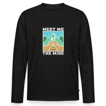 Mineurs de mines - T-shirt manches longues Premium bio Homme - noir - Devant - Nico (187cm)