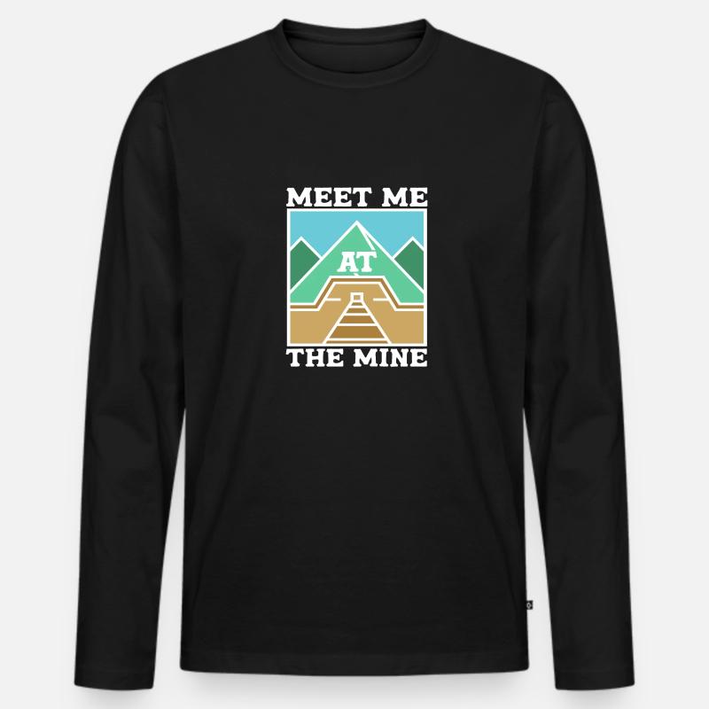 Mine Minenarbeiter - Männer Premium Bio Langarmshirt - Schwarz