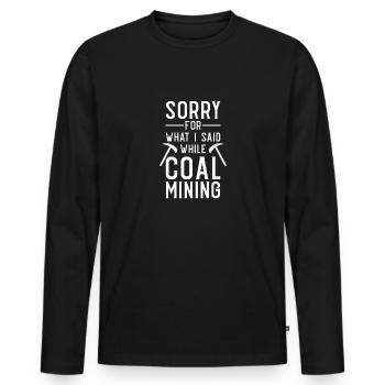 Mineurs de mines - T-shirt manches longues Premium bio Homme - noir - Devant - Nico (187cm)