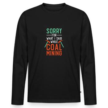 Mineurs de mines - T-shirt manches longues Premium bio Homme - noir - Devant - Nico (187cm)