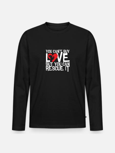 Animal welfare dog adopted - Men's Premium Organic Long Sleeve Shirt - black