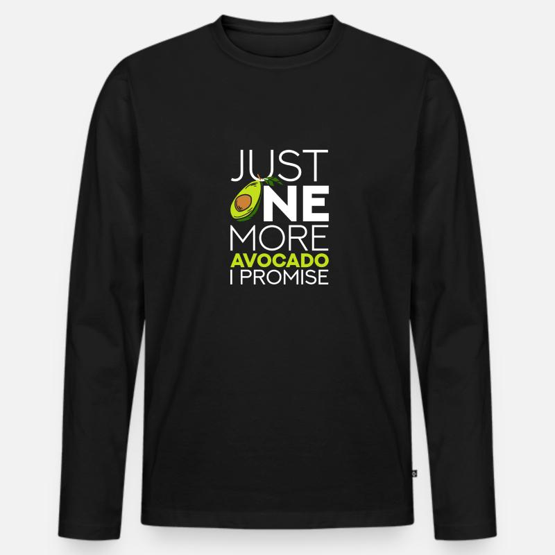 Avocado - Männer Premium Bio Langarmshirt - Schwarz