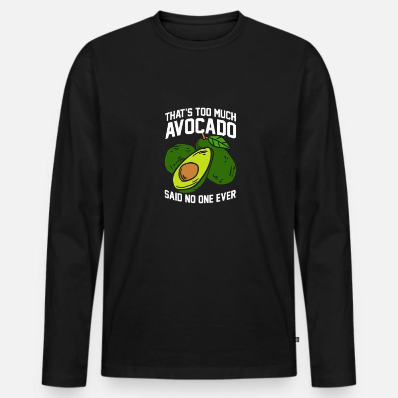 Avocado - Männer Premium Bio Langarmshirt - Schwarz