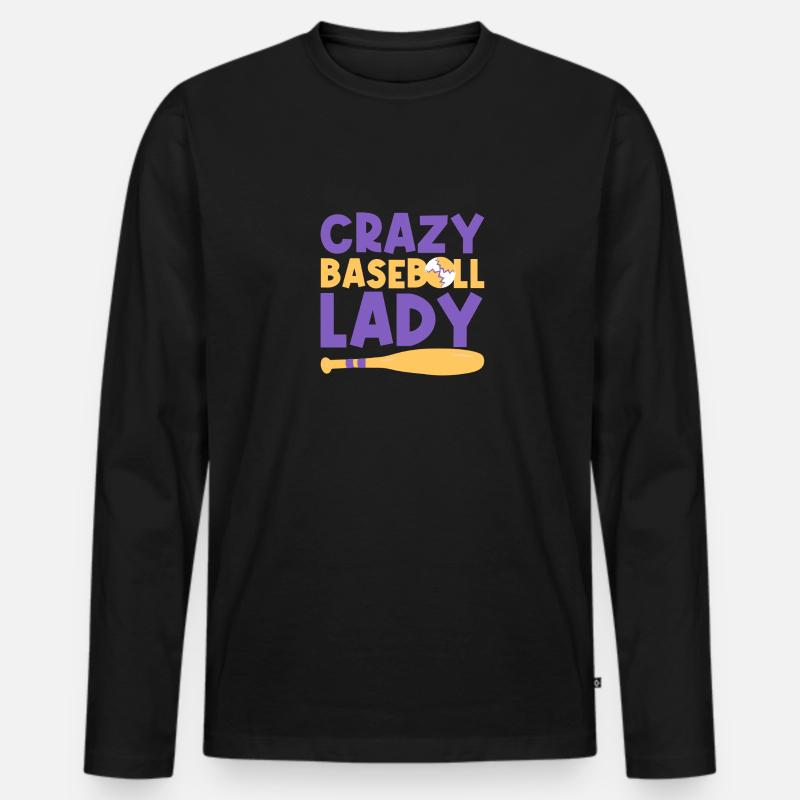 Baseballspieler Baseball - Männer Premium Bio Langarmshirt - Schwarz