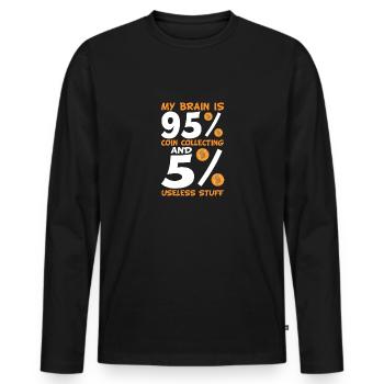 Les collectionneurs de pièces collectent des pièces - T-shirt manches longues Premium bio Homme - noir - Devant - Nico (187cm)