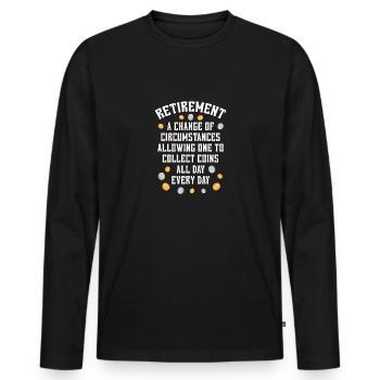 Les collectionneurs de pièces collectent des pièces - T-shirt manches longues Premium bio Homme - noir - Devant - Nico (187cm)