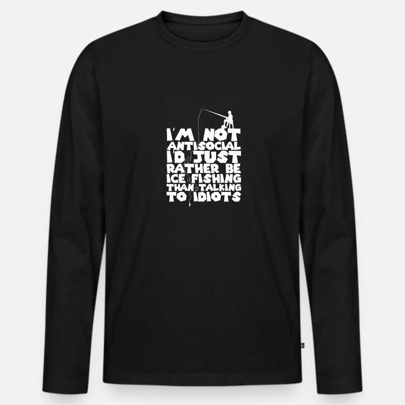 Eisangeln Eisfischen - Männer Premium Bio Langarmshirt - Schwarz