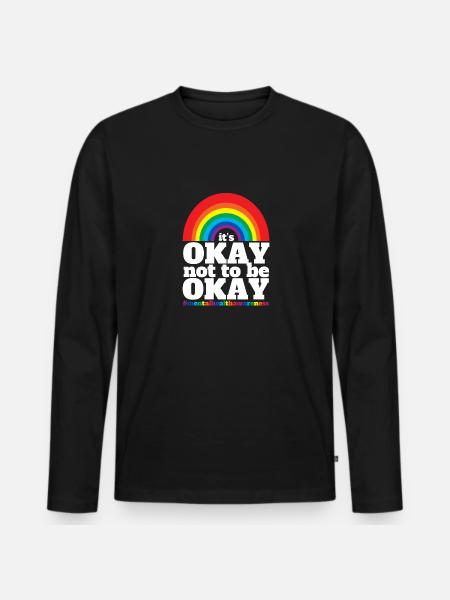 Mental Health Mentale Gesundheit - Men's Premium Organic Long Sleeve Shirt - black