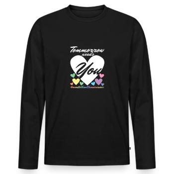 Mental Health Mentale Gesundheit - Men's Premium Organic Long Sleeve Shirt - black - Front - Nico (187cm)