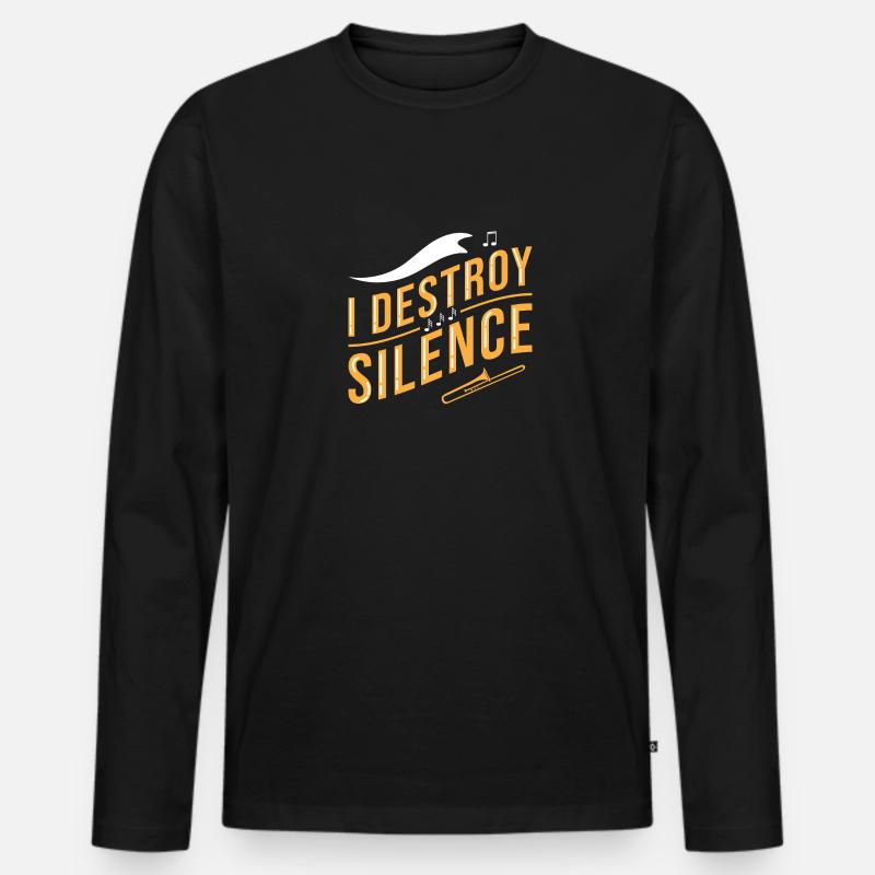 Posaune Posaunist - Männer Premium Bio Langarmshirt - Schwarz