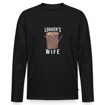 Bûcheron Bûcheron Tronçonneuse - T-shirt manches longues Premium bio Homme - noir - Devant - Nico (187cm)