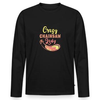 Logger Lumberjack Chainsaw - Men's Premium Organic Long Sleeve Shirt - black - Front - Nico (187cm)