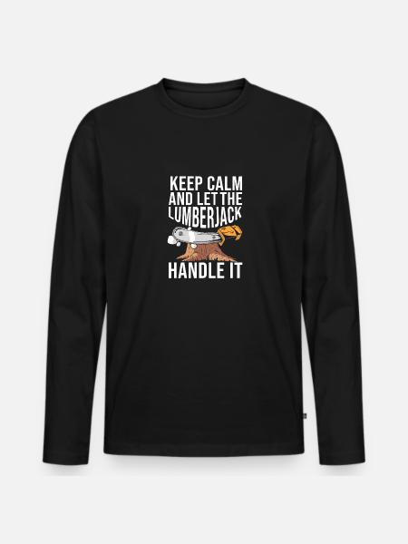Logger Lumberjack Chainsaw - Men's Premium Organic Long Sleeve Shirt - black