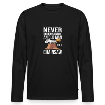 Bûcheron Bûcheron Tronçonneuse - T-shirt manches longues Premium bio Homme - noir - Devant - Nico (187cm)