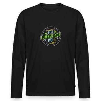 Bûcheron Bûcheron Tronçonneuse - T-shirt manches longues Premium bio Homme - noir - Devant - Nico (187cm)