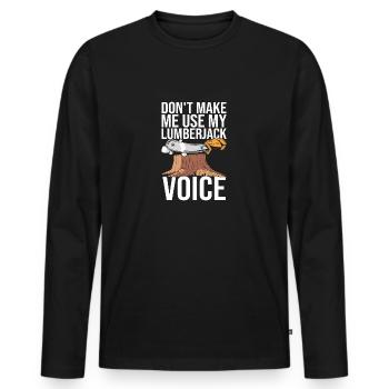 Bûcheron Bûcheron Tronçonneuse - T-shirt manches longues Premium bio Homme - noir - Devant - Nico (187cm)