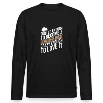 Bûcheron Bûcheron Tronçonneuse - T-shirt manches longues Premium bio Homme - noir - Devant - Nico (187cm)