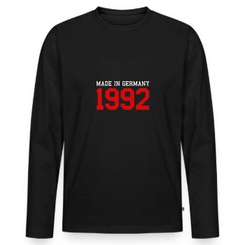Cadeau drôle pour le 30ème anniversaire. Idée cool - T-shirt manches longues Premium bio Homme - noir - Devant - Nico (187cm)