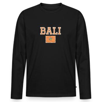 Bali - Männer Premium Bio Langarmshirt - Schwarz - Vorne - Nico (187cm)